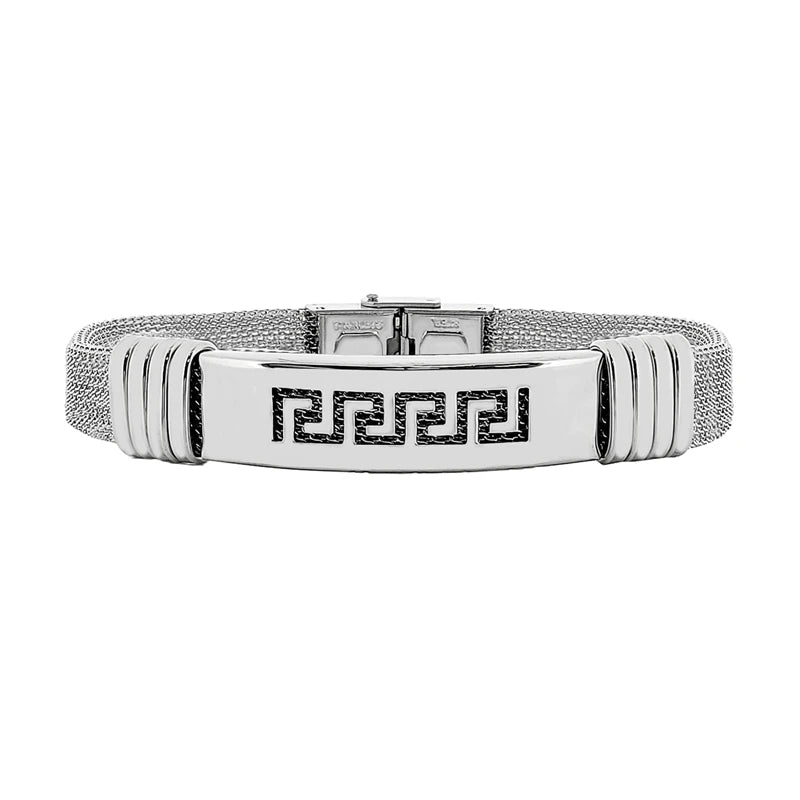 Stainless Steel Engraved Bracelet for Men