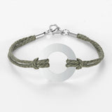 Stainless Steel Circle Bracelet with Colorful Cord Chain