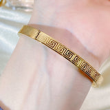 Stainless Steel Couple Bracelet Maze Print Women's Jewelry