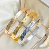 Stainless Steel Couple Bracelet Maze Print Women's Jewelry