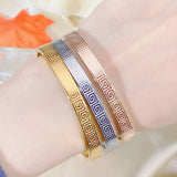Stainless Steel Couple Bracelet Maze Print Women's Jewelry