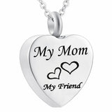 Stainless Steel Heart Dad Mom Memorial Cremation Urn Necklace for Ashes