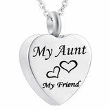 Stainless Steel Heart Dad Mom Memorial Cremation Urn Necklace for Ashes