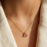 Stainless Steel Birthstone Constellation 2pcs Pendant Necklace 12 Zirconia