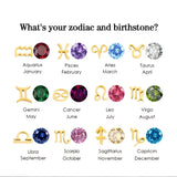 Stainless Steel Birthstone Constellation Pendant Necklace with Zirconia