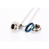 Stainless Titanium 'Love Forever' Perfume Bottle Locket Necklace
