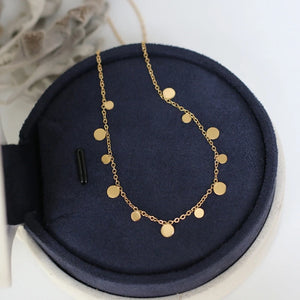 18k Sequin Coin Tassel Choker Necklace Moon Star Collares Jewelry