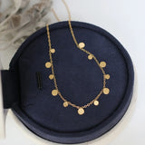 18k Sequin Coin Tassel Choker Necklace Moon Star Collares Jewelry