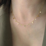 18k Sequin Coin Tassel Choker Necklace Moon Star Collares Jewelry