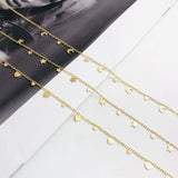 18k Sequin Coin Tassel Choker Necklace Moon Star Collares Jewelry