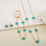 Stainless s Flower 4 Pieces/Set Jewelry for Women
