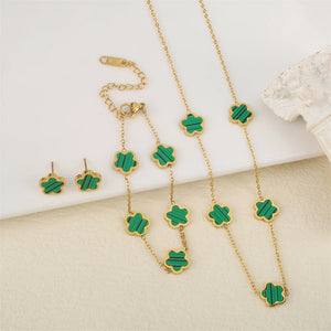 Stainless s Flower 4 Pieces/Set Jewelry for Women