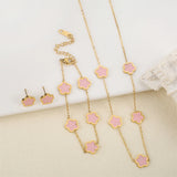 Stainless s Flower 4 Pieces/Set Jewelry for Women