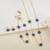 Stainless s Flower 4 Pieces/Set Jewelry for Women