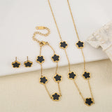 Stainless s Flower 4 Pieces/Set Jewelry for Women