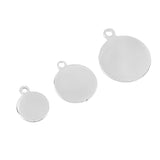 Stainless Steel 19mm Disc Pendant - 3/4 Inch Round Small Charm Pendants (10pcs)