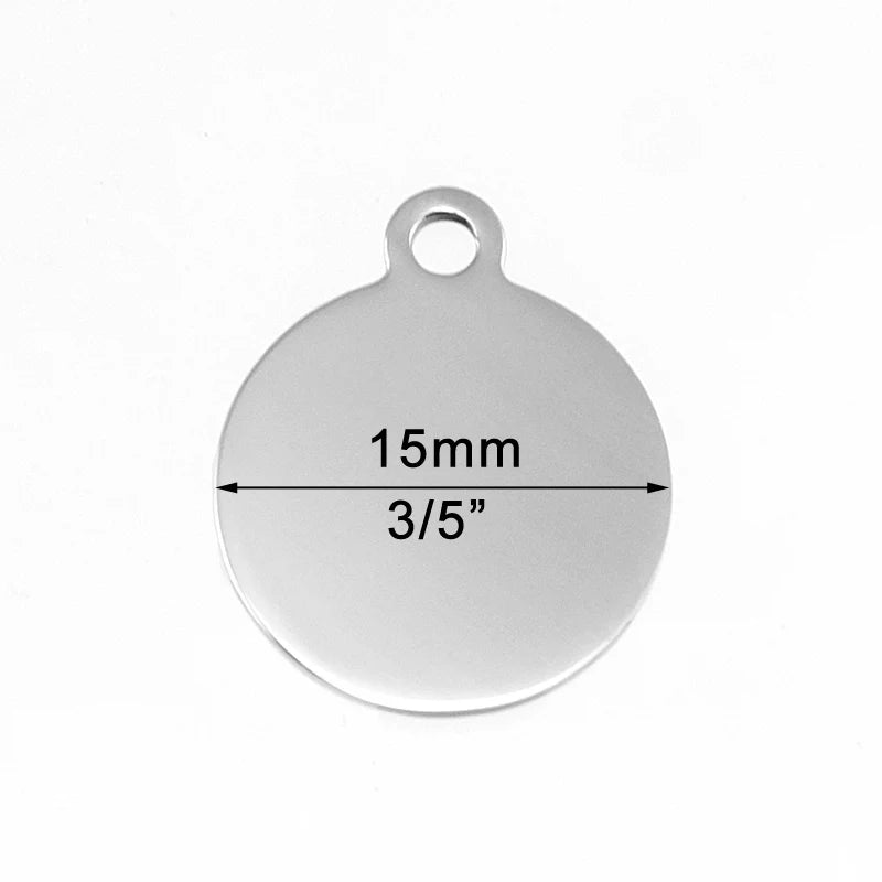 Stainless Steel 19mm Disc Pendant - 3/4 Inch Round Small Charm Pendants (10pcs)
