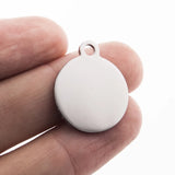 Stainless Steel 19mm Disc Pendant - 3/4 Inch Round Small Charm Pendants (10pcs)