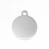 Stainless Steel 19mm Disc Pendant - 3/4 Inch Round Small Charm Pendants (10pcs)