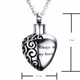 Stainless Steel Heart Cremation Necklace Ashes Keepsake