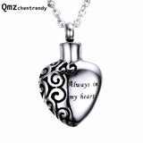 Stainless Steel Heart Cremation Necklace Ashes Keepsake