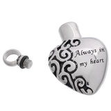 Stainless Steel Heart Cremation Necklace Ashes Keepsake