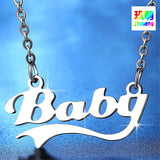 Stainless Steel Baby Letter Necklace Pendant Necklace