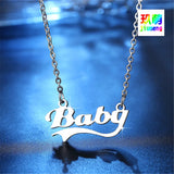 Stainless Steel Baby Letter Necklace Pendant Necklace