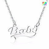 Stainless Steel Baby Letter Necklace Pendant Necklace