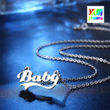 Stainless Steel Baby Letter Necklace Pendant Necklace
