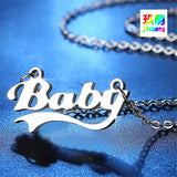 Stainless Steel Baby Letter Necklace Pendant Necklace
