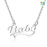 Stainless Steel Baby Letter Necklace Pendant Necklace