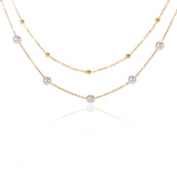 Stainless Steel Ball Pendant Necklace Minimalist Chain Pearl