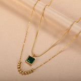 Stainless Steel Ball Pendant Necklace Minimalist Chain Pearl