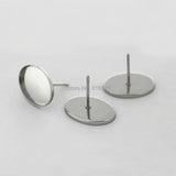Stainless Steel Earrings Bases Blanks with 10x14mm Oval Bezel Cabochons