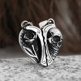 Heart Flowers&Skull Couple Pendant Necklace Gothic Punk Men Women Valentines