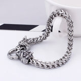 High Chain Stainless Steel Dragon Bracelet Men 6mm 8.66''