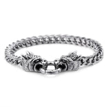 High Chain Stainless Steel Dragon Bracelet Men 6mm 8.66''