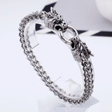 High Chain Stainless Steel Dragon Bracelet Men 6mm 8.66''