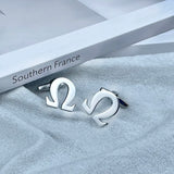 Stainless Steel Greek Letters Cufflinks Men's French Shirt Cuff Links