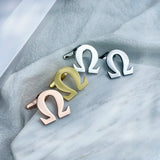 Stainless Steel Greek Letters Cufflinks Men's French Shirt Cuff Links