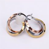 Stainless Steel Hoop Earrings 3 Colors Twisted Wire LH867