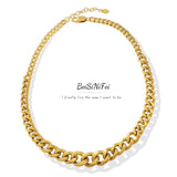 Stainless Steel Cuban Chain Necklace Hip-hop Unisex Jewelry