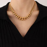 Stainless Steel Cuban Chain Necklace Hip-hop Unisex Jewelry