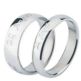 Stainless Steel Lucky Clover Love Couple Rings