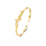 Custom Engraved Stainless Steel Name Bracelet for Women