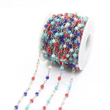 3mm Glass Cube Beads Rosary Chains, DIY Necklace Bracelet