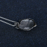 Men's Stainless Steel Wolf Head Pendant Necklace, 55mm Length