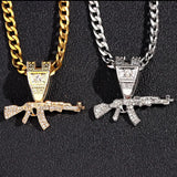 AK47 Gun Pendant Chain Necklace Hip Hop Punk Jewelry