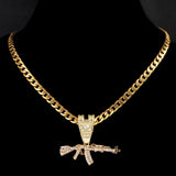 AK47 Gun Pendant Chain Necklace Hip Hop Punk Jewelry